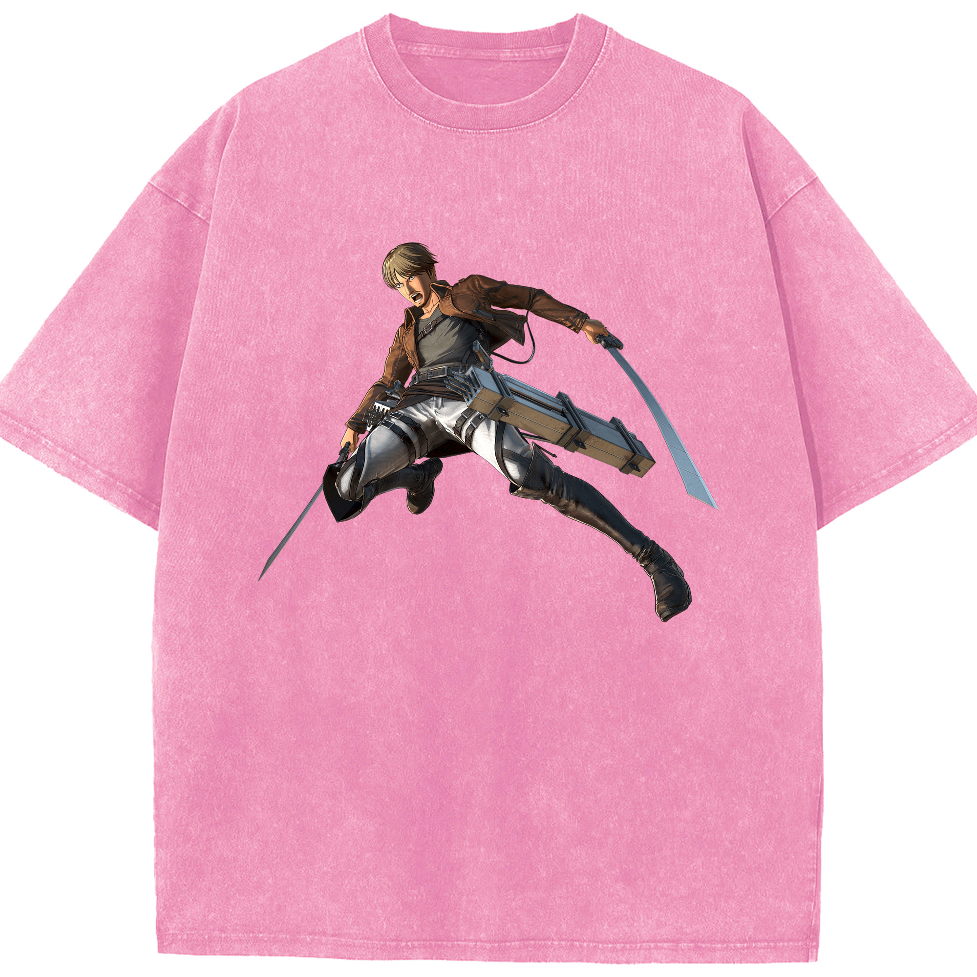 （画像用） 進撃の巨人 Attack on Titan 綿100% ヴィンテージ風 半袖Tシャツ（フロントプリント）